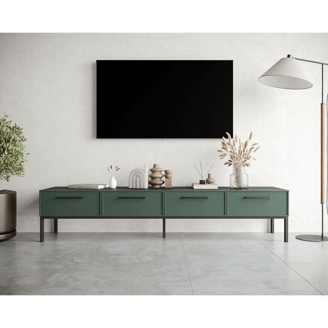 Комод с четырьмя ящиками под TV зеленый SO'HOME