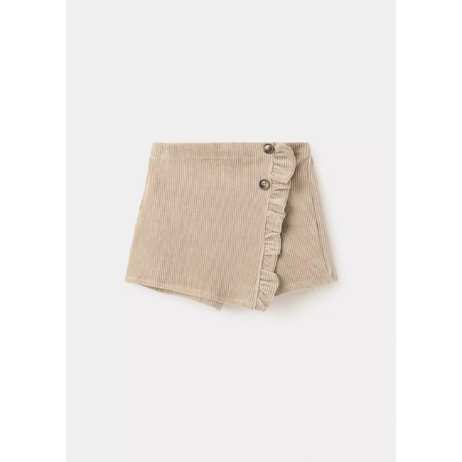 Jupe short velours côtelé marron <span itemprop=