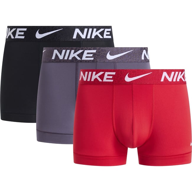 Lot de 3 boxers unis Dri fit  noir + aubergine + rouge <span itemprop=