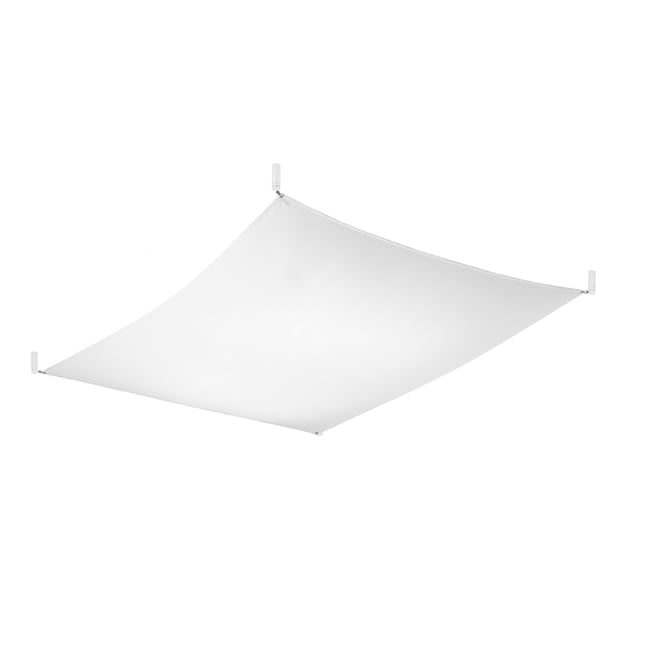 Plafonnier Tissu Blanc G13 3 Luna Couleur blanc <span itemprop=