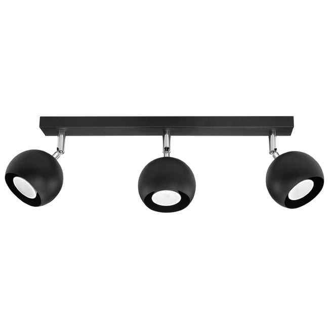 Plafonnier Acier Noir GU10 3 Oculare Couleur noir <span itemprop=