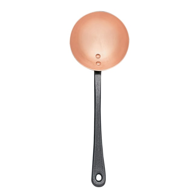 Louche manche fonte cuivre / bronze <span itemprop=