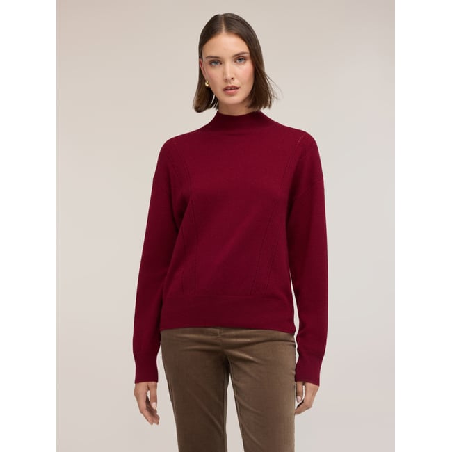 Col roulé avec détail ajouré burgundy <span itemprop=
