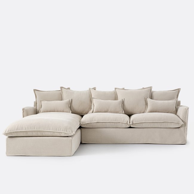 Hoekbank in mêlee polyester, linkerhoek, Odna - LA REDOUTE INTERIEURS