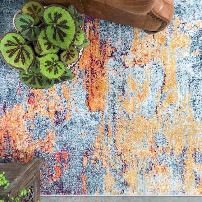 Tapis traditonnel, effet vieilli, OSCAR Couleur multicolore <span itemprop=