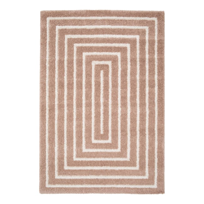 Tapis intérieur rectangulaire contemporain LIA Couleur rose / crème <span itemprop=