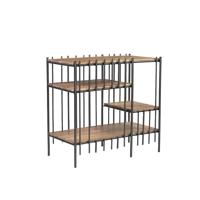 Console en bois d'acacia et pieds métal AVALIA Couleur bois clair <span itemprop=
