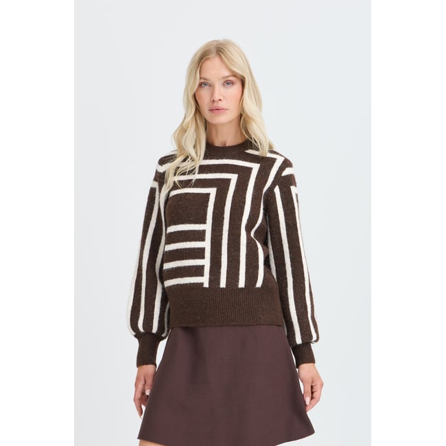 Á manches longues marron java mel. abstract <span itemprop=