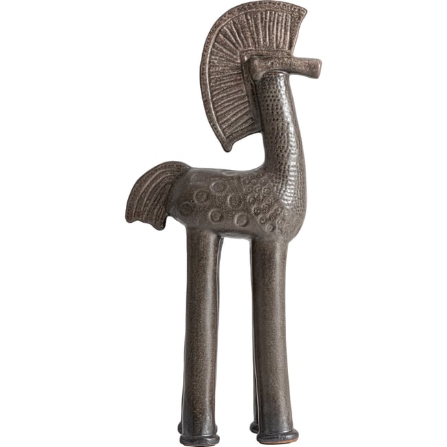 Figurine cheval en céramique Couleur marron patiné <span itemprop=