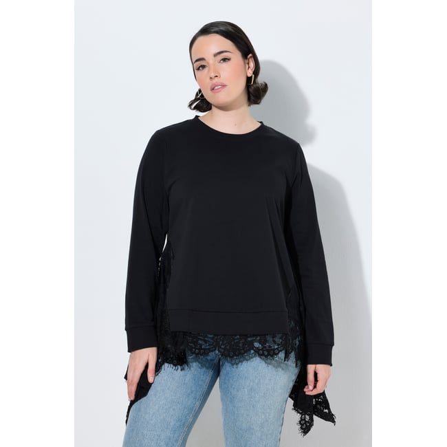 Sweat-shirt effet de superposition noir <span itemprop=