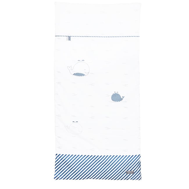 Edredon Lit en coton blanc/bleu <span itemprop=
