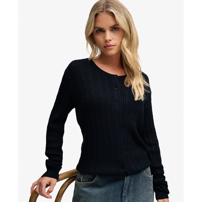 Cardigan Torsadé Décontracté bleu marine éclipse <span itemprop=