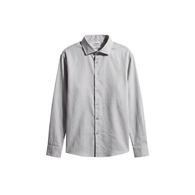Chemise slim motif fines rayures gris foncé <span itemprop=
