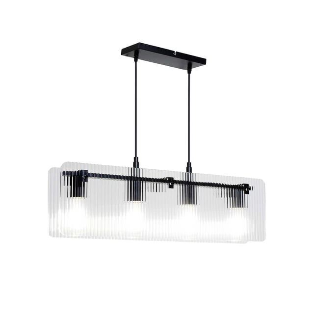 Suspension en verre et métal, BOSCA Couleur transparent et noir <span itemprop=