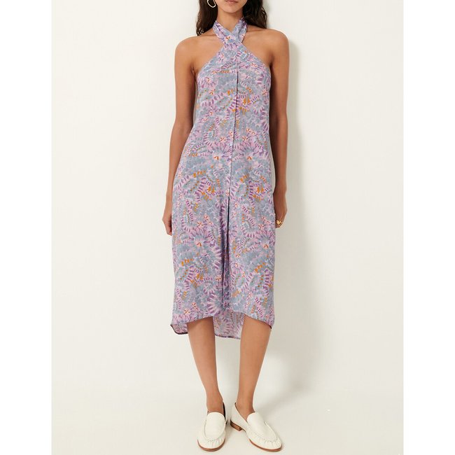 Santana backless pareo dress in floral print, sage, SESSUN