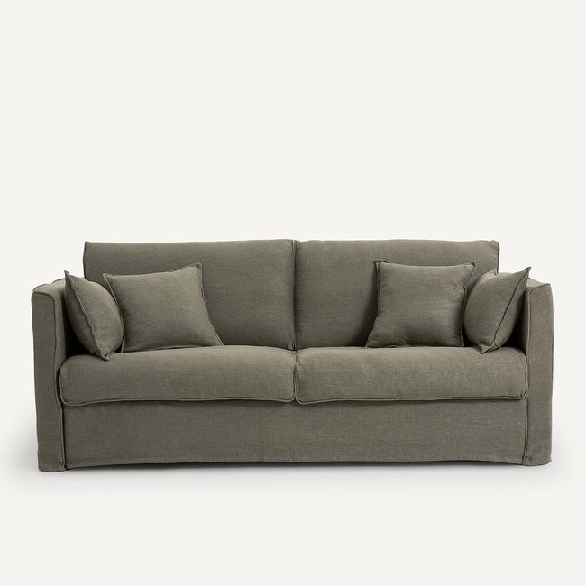 Divano letto in lino spesso stonewashed, Camille - AM.PM