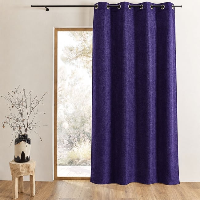 Rideau uni en toile aspect naturel - HOME MAISON