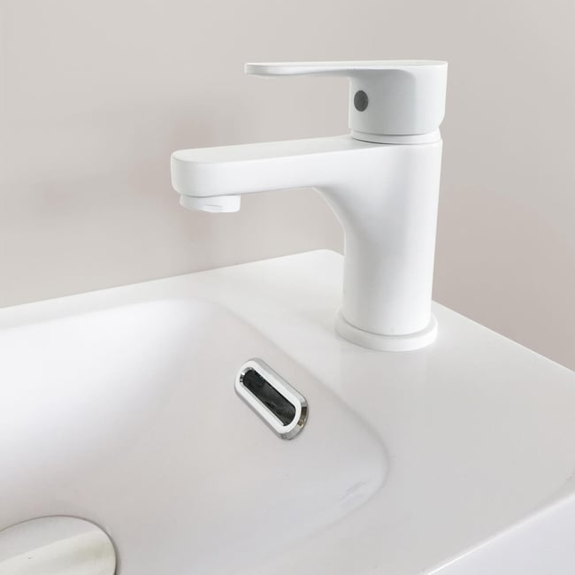 Robinet lave-mains mitigeur chaud froid GRIFO blanc <span itemprop=