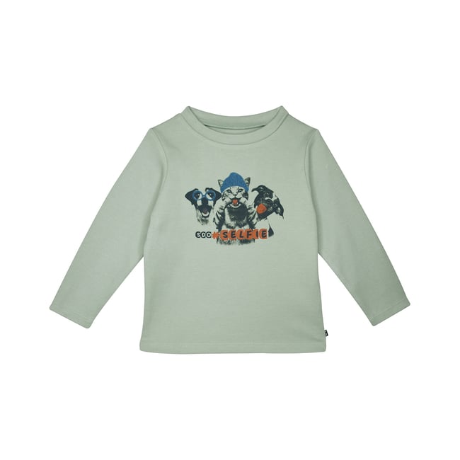 Tee shirt jules interlock manches longues enfant vert <span itemprop=