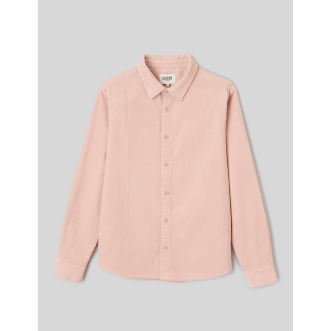 Chemise en velours côtelé rose pâle <span itemprop=