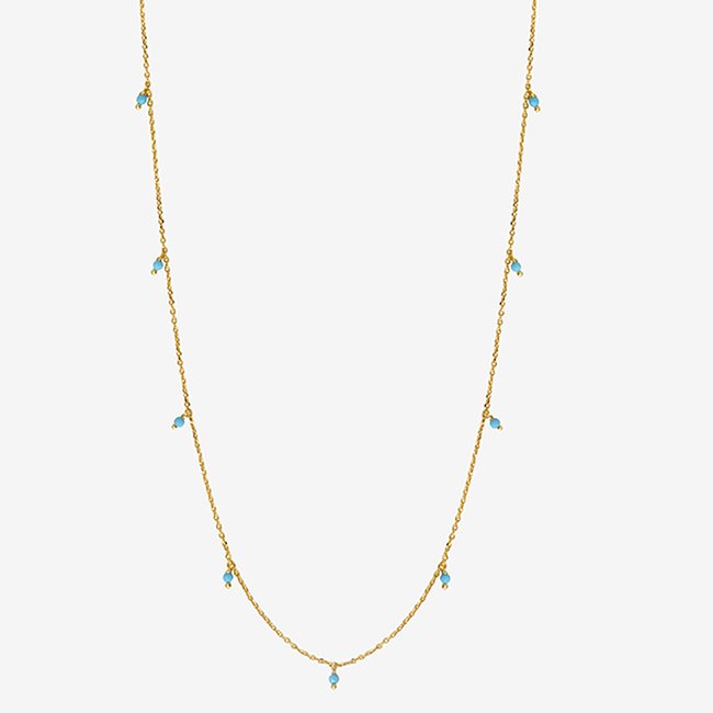 Collier doré turquoise long - milady - CAROLINE NAJMAN