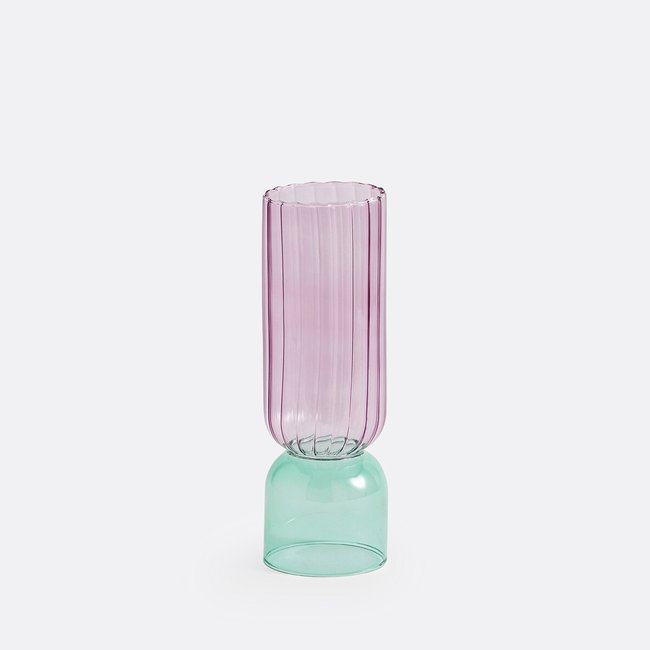 Vase en verre coloré H28 cm, Tuvia  Couleur multicolore <span itemprop=