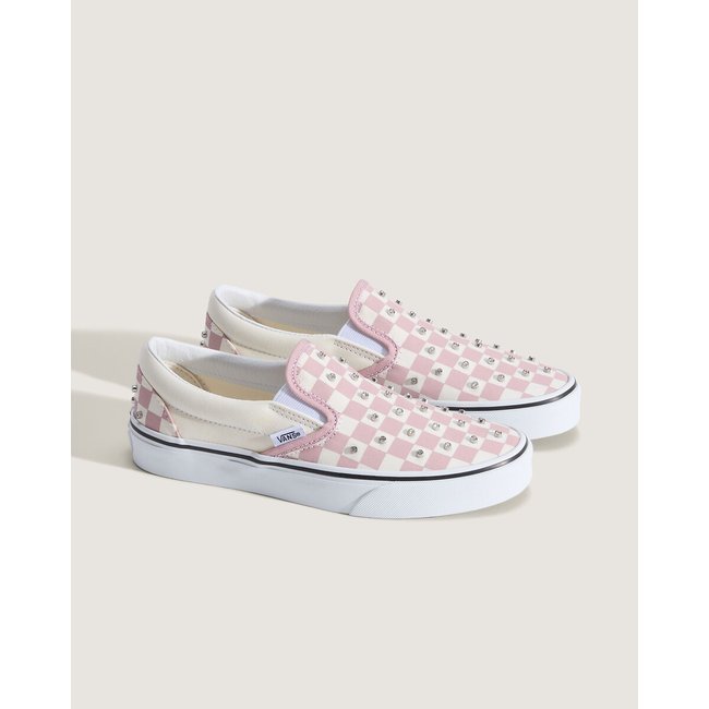 Baskets avec strass, CLASSIC SLIP-ON blanc/rose <span itemprop=