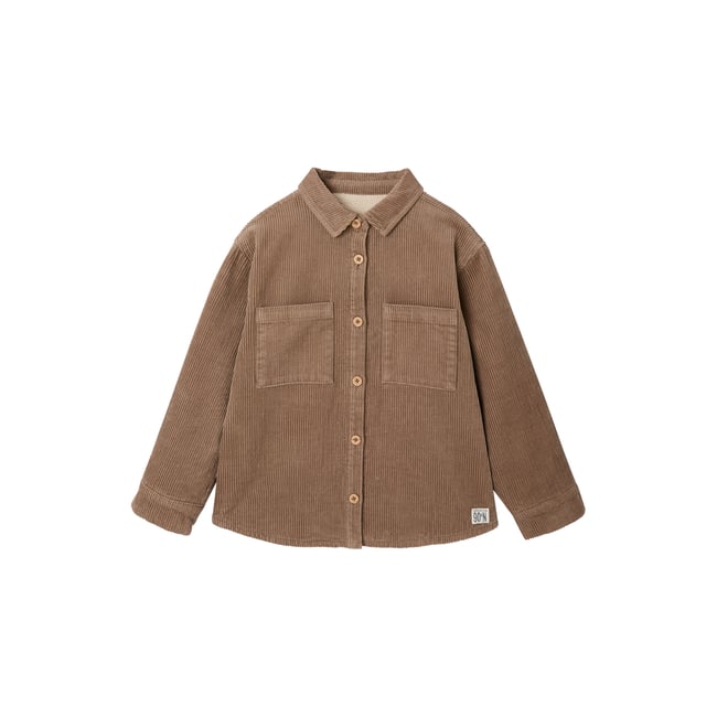 Chemise manches longues taupe <span itemprop=