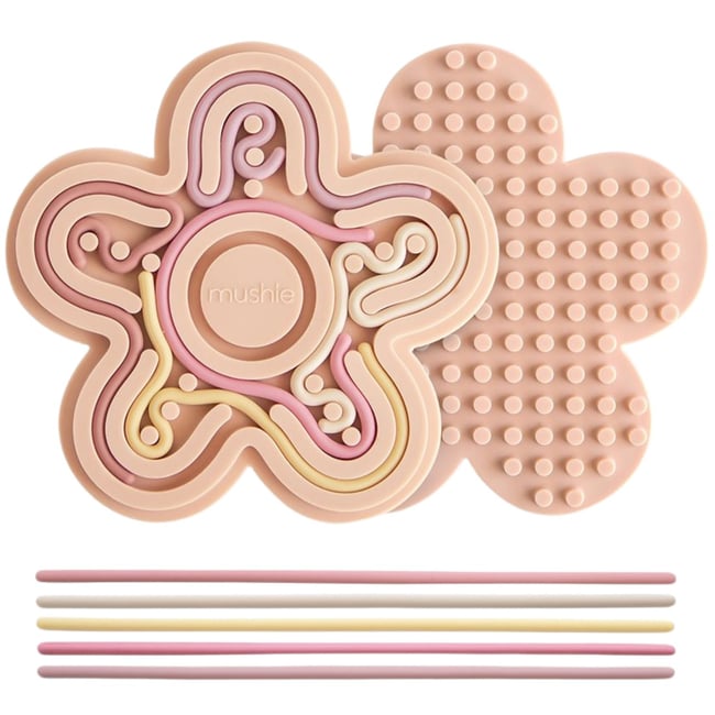 Jouet sensoriel en silicone rose, jaune, violet <span itemprop=