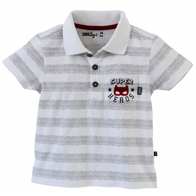 Polo manches courtes garcon blanc <span itemprop=