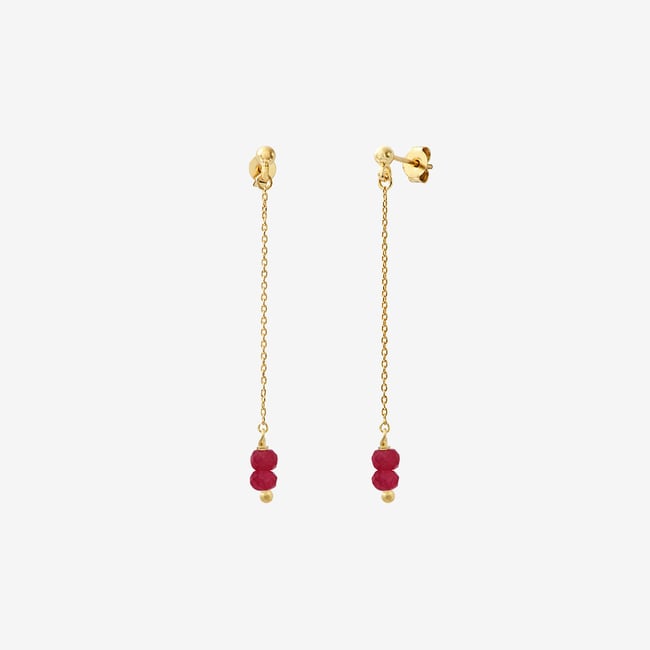 Boucles d'oreilles venus jade rose rose <span itemprop=