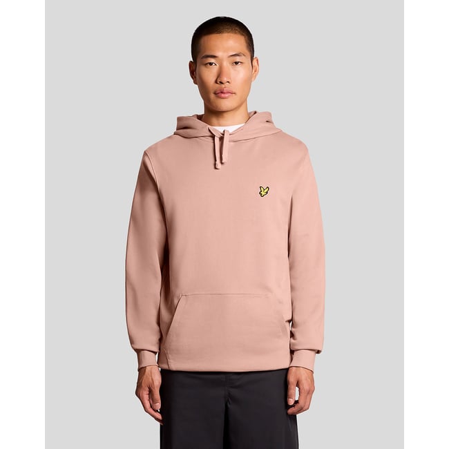 Sweat à capuche en coton loopback rose pamplemousse <span itemprop=