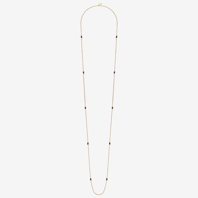 Sautoir venus grenat rouge <span itemprop=