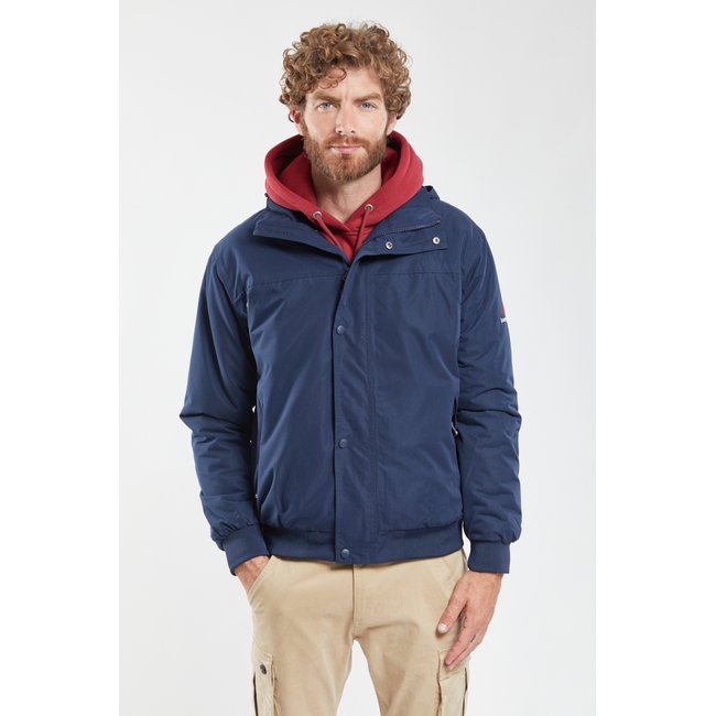 Blouson imperméable à capuche HELIUM navy <span itemprop=