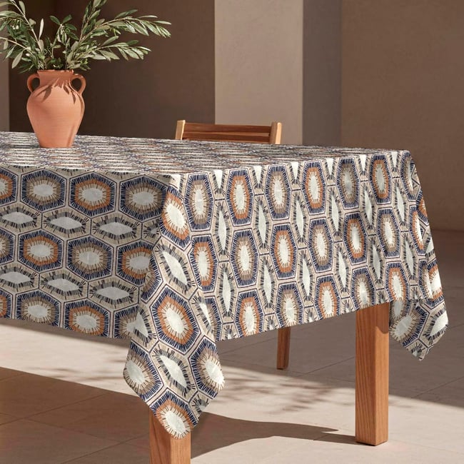 Nappe anti-taches Serengueti - 100% coton - bois <span itemprop=