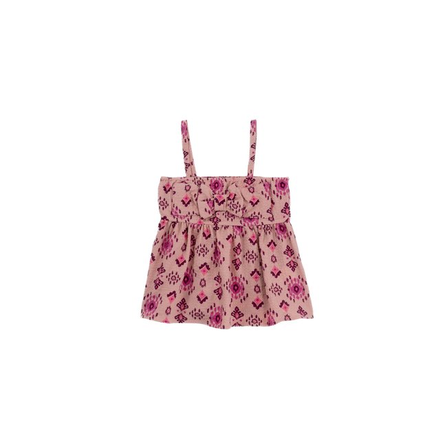 Caraco imprimé maxi ethnique rose <span itemprop=
