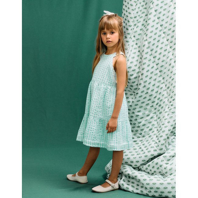 Robe Vichy avec Texture Brothers & Sisters bleu clair <span itemprop=