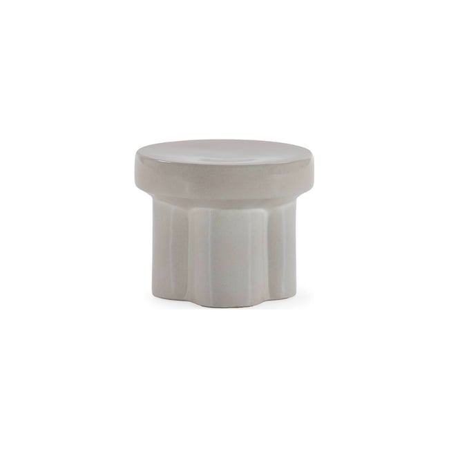 Tabouret sculptural en céramique émaillée Couleur blanc <span itemprop=