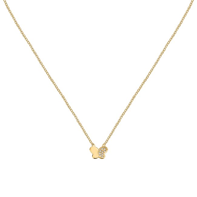 Collier en acier, cristaux, SILVER - LA PETITE STORY