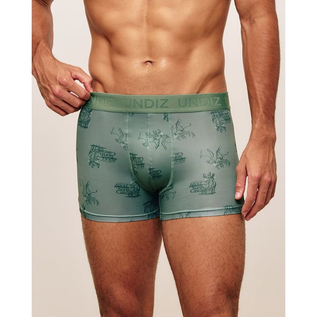Boxer imprimé en microfibre REPEATIZ CAMPB vert anglais <span itemprop=
