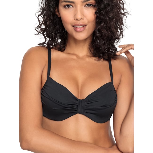 Haut maillot de bain armaturé Simple noir <span itemprop=