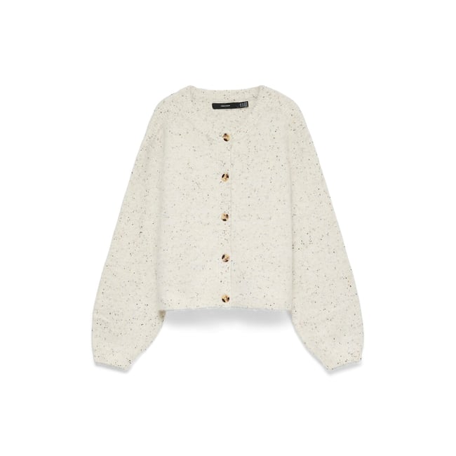 Gilet en grosse maille, ecru <span itemprop=
