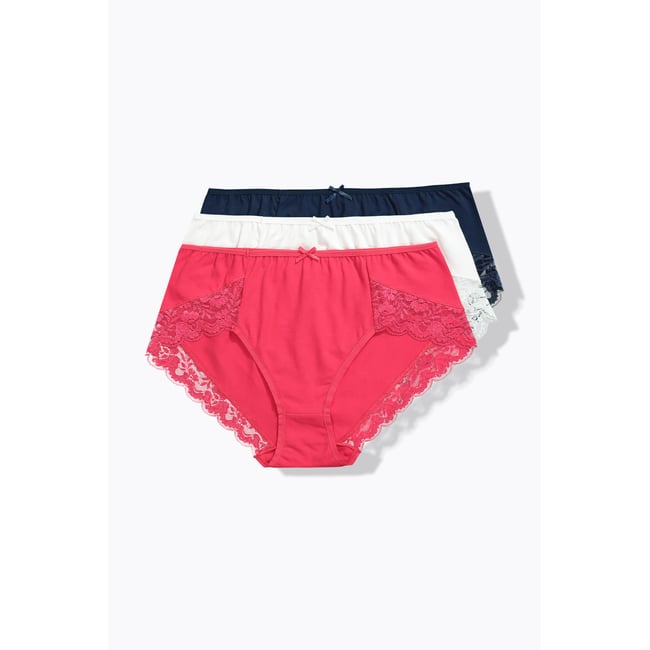 Culottes hautes en lot de 3 bleu nuit <span itemprop=
