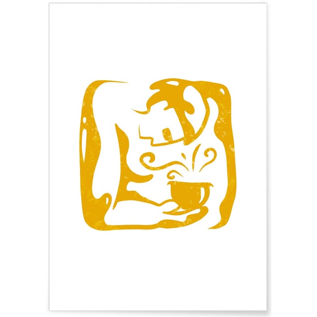 Affiche 'Café divin' Couleur blanc <span itemprop=