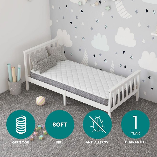 Kids Bonnell Mattress with OEKO-TEX Fabric, white, ASPIRE