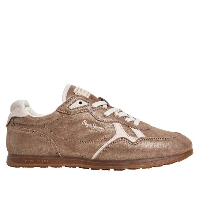 Daze - Sneakers Rétro En Daim or <span itemprop=