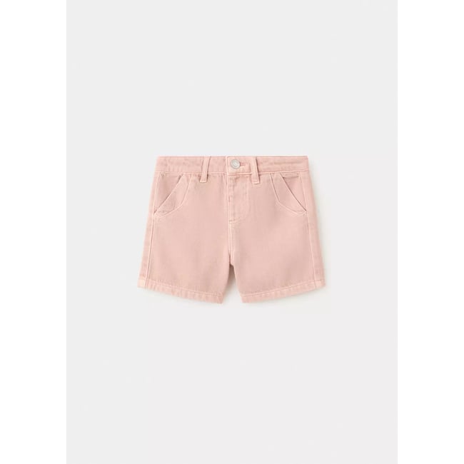Bermuda jean rose pâle <span itemprop=