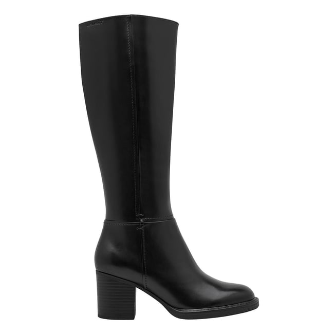 Botas com saltos pequenos, pele, sola antiderrapante preto  <span itemprop=