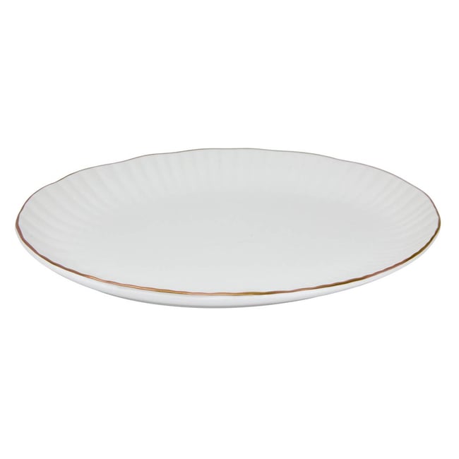 Plat ovale en porcelaine DAPHNE Couleur blanc <span itemprop=