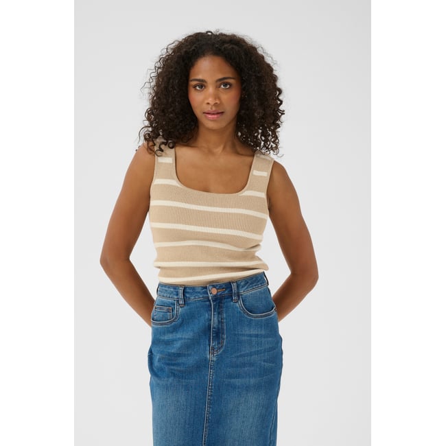 Sleeveless beige blanc feather grey/chalk melange <span itemprop=
